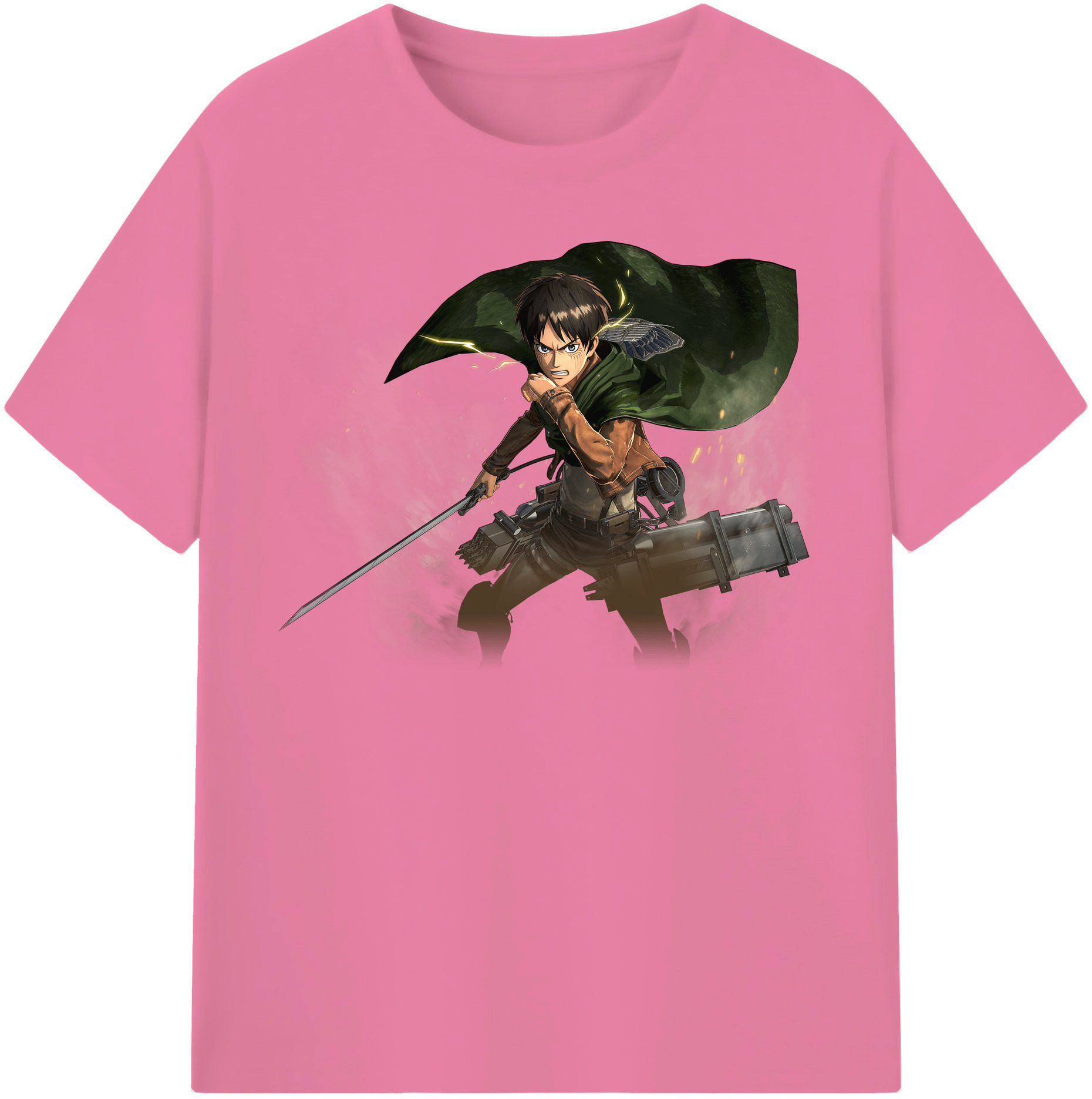 （画像用） 進撃の巨人 エレン･イェーガー Attack on Titan Eren Jäger 綿100％半袖Tシャツ（フロントプリント）